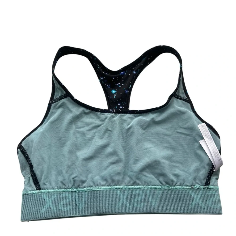 Victorias Secret VSX SPORT Womens M Blue Black Galaxy Pattern Athletic Sport Bra